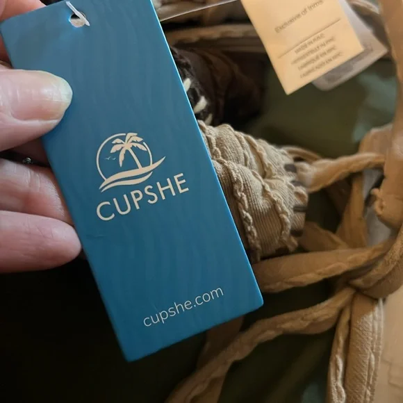 Cupshe Tan and Brown Crochet Bikini Set - Picture 4 of 4